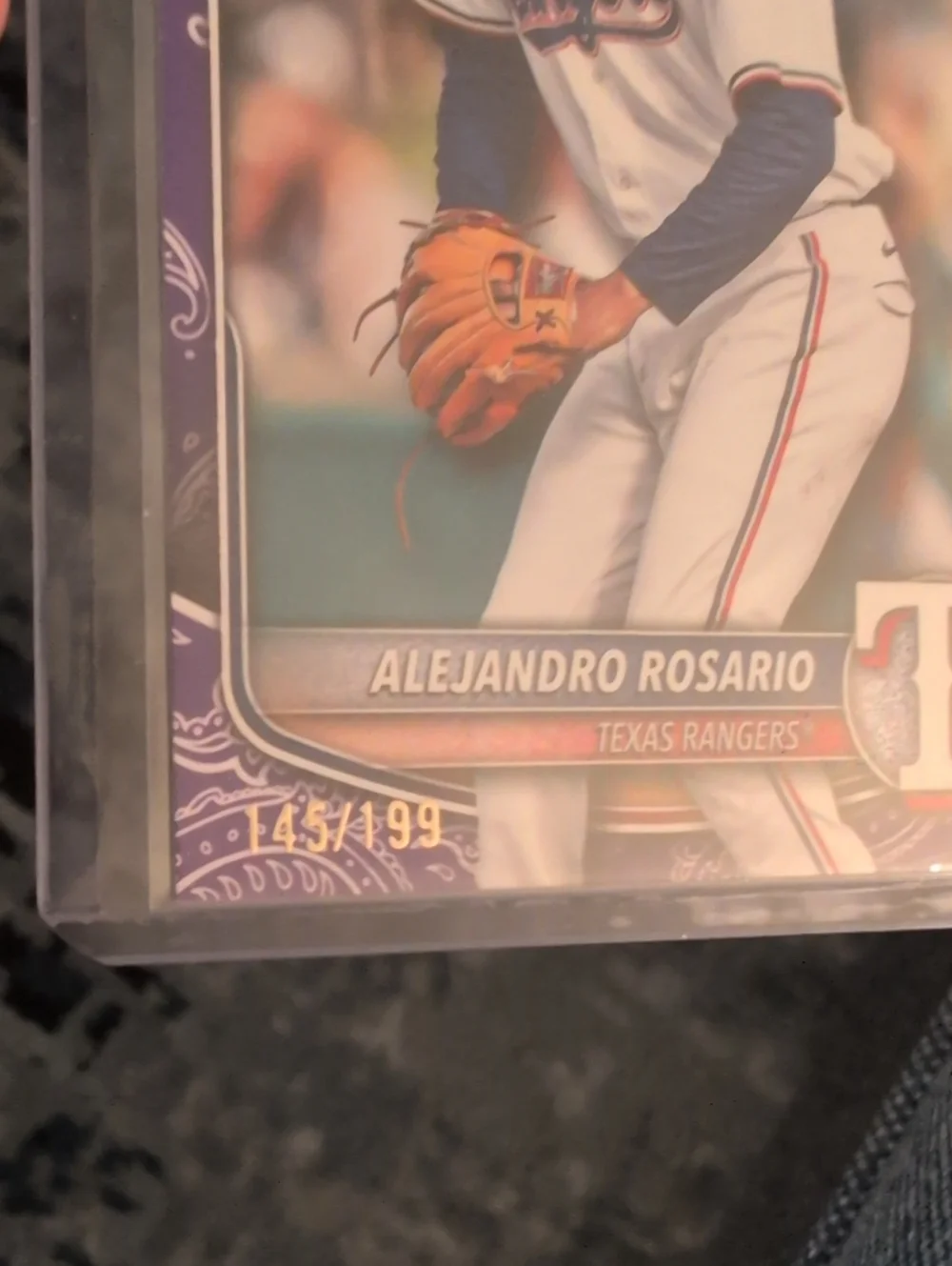 2025 Bowman 1st Alejandro Rosario Prospect Rookie Card Purple #145/199 Rangers - Picture 2 of 3